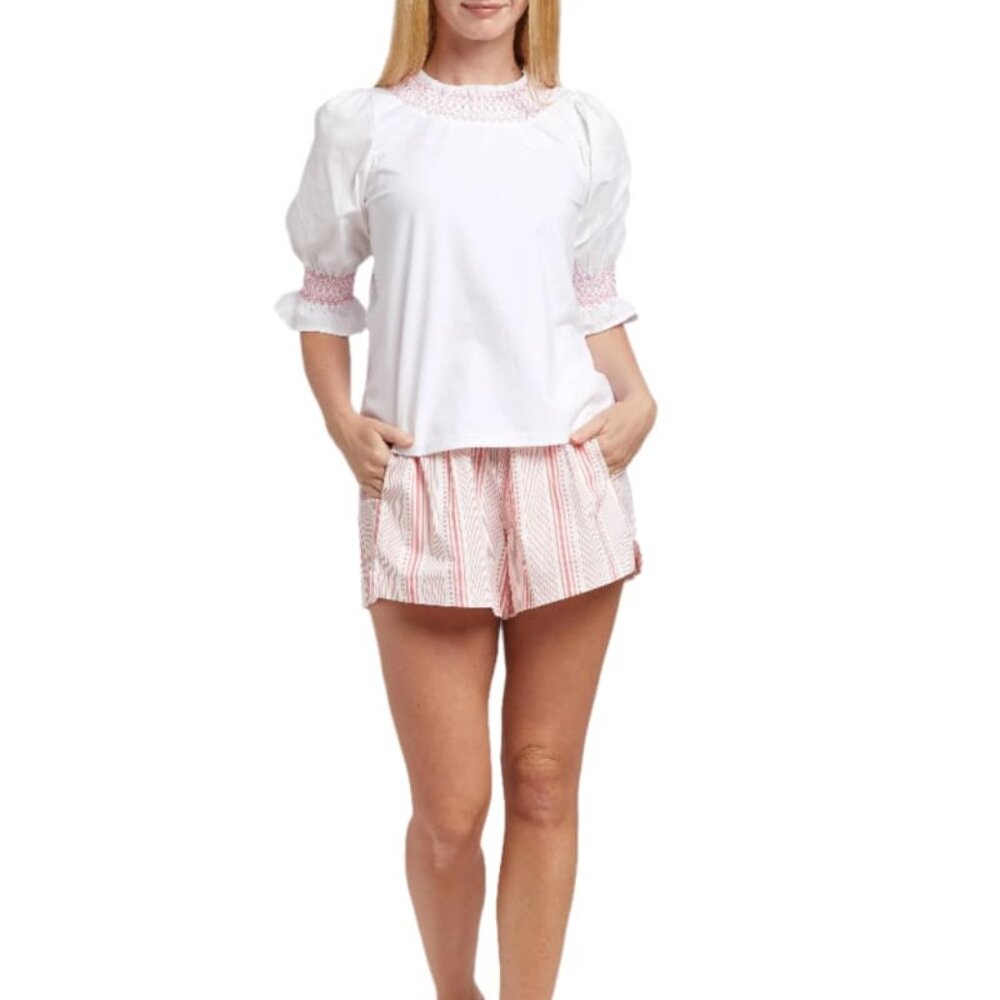 Athena Top - White Pink